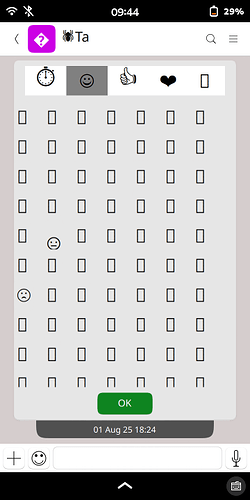 Screenshot of sparser emoji menu