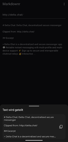 Screenshot of Markdownr in action