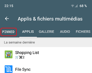 New column "Pinned messages" to find all pinned messages in the conversation.