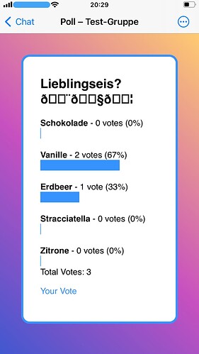 Poll iOS ohne Emojis