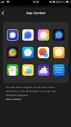 signals icons on iOS